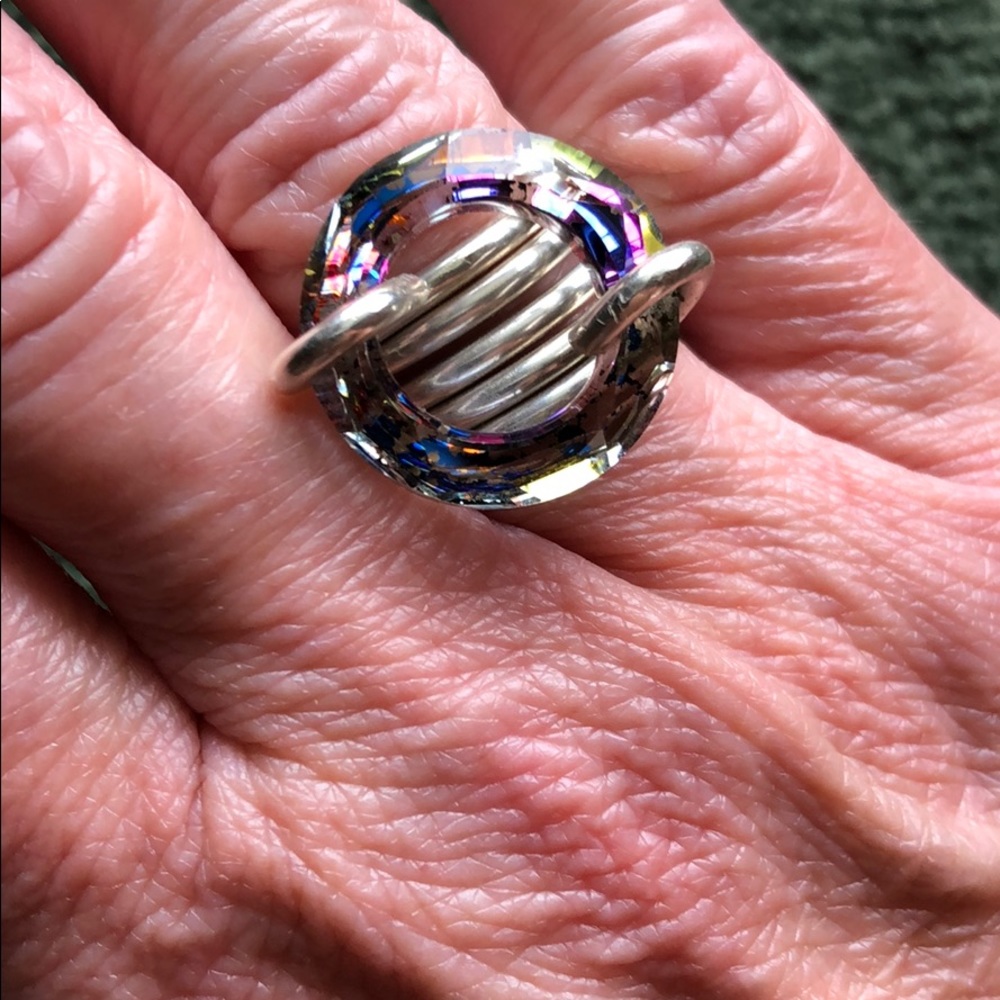 Handmade faux crystal ring